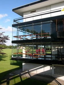 Geoffrey Hughes Memorial Ground, Sports Pavilion, Mather Avenue, Wyncote, Liverpool, 2005. Creator: Simon Inglis