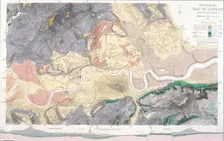 Geological map of London and the surrounding area, 1871. Artist: T Walsh