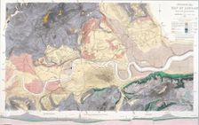 Geological map of London and the surrounding area, 1871. Artist: T Walsh