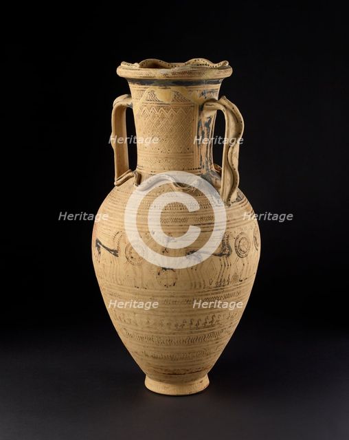 Geometric Attic neck-amphora, 8th-7th century BC. Artist: Tapestry Workshop.