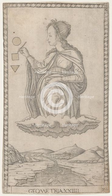 Geometry (Geometria XXIIII), 1460-70. Creator: Master of the E-Series Tarocchi.