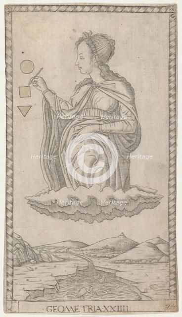 Geometry (Geometria XXIIII), 1460-70. Creator: Master of the E-Series Tarocchi.