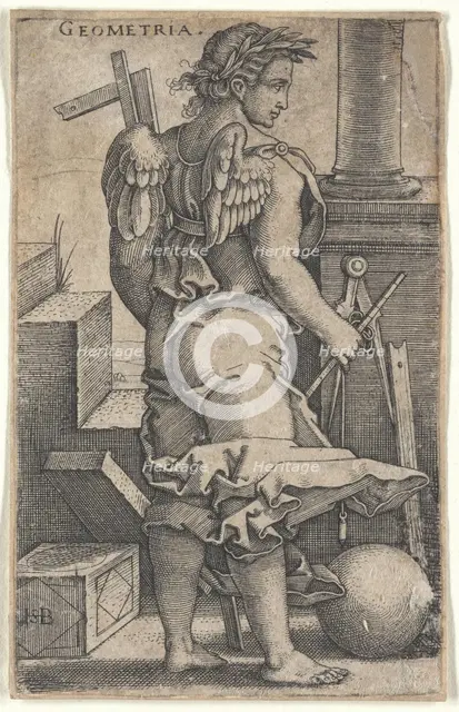 Geometry, from the episode "The Seven Liberal Arts", 1530-1540. Creator: Beham, Hans Sebald (1500-1550).