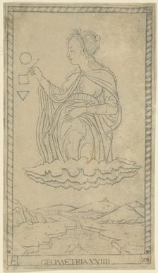 Geometry, plate 24 from Arts and Sciences, c.1465. Creator: Unknown