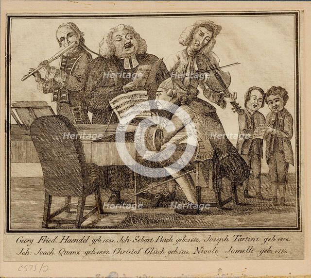 Georg Friedrich Haendel, Johann Sebastian Bach, Giuseppe Tartini, Johann Joachim Quantz, Christoph W Artist: Anonymous  
