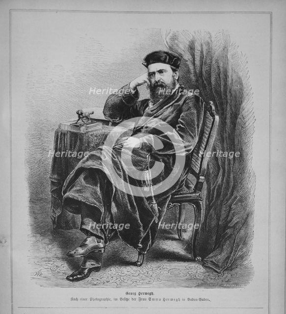 Georg Herwegh (1817-1875), 1870s. Artist: Anonymous  