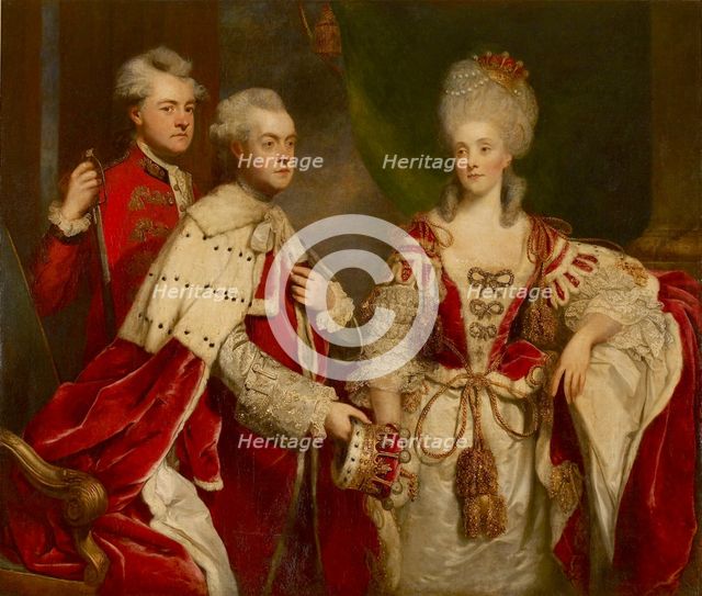 George, 2nd Earl Harcourt, his wife Elizabeth, and brother William, 1780. Artist: Sir Joshua Reynolds.