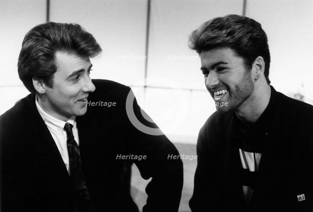 George Michael, British pop singer, and Jonathan Ross, British comedian and TV personality. Creator: Unknown.