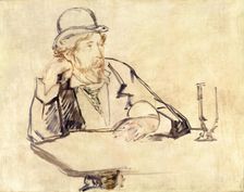 George Moore (1852-1933) at the Café, 1878 or 1879. Creators: Edouard Manet, George Moore