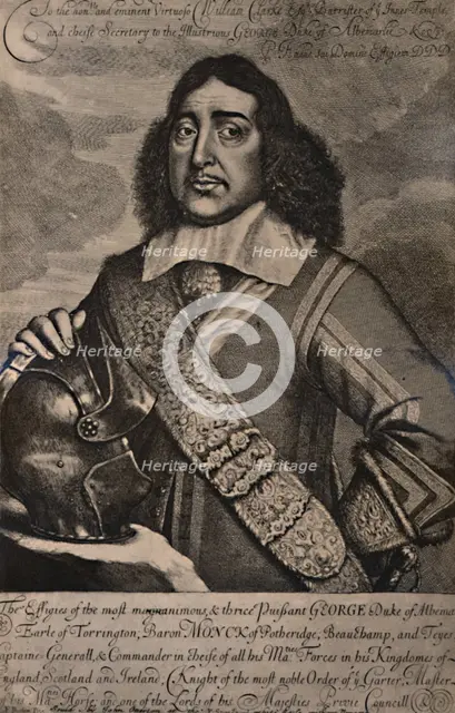 George Monck, 1st Duke of Albemarle, English soldier and statesman, 17th century (1894). Artist: Robert Gaywood.