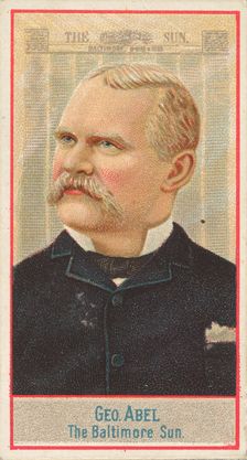 George Abel, The Baltimore Sun, from the American Editors series (N1) for Allen & Ginter C..., 1887. Creator: Allen & Ginter