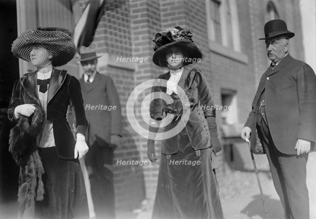 George Alta Bonlonager of Chile - Right, At Fort Myer Horse Show with Daughter, 1911. Creator: Harris & Ewing.