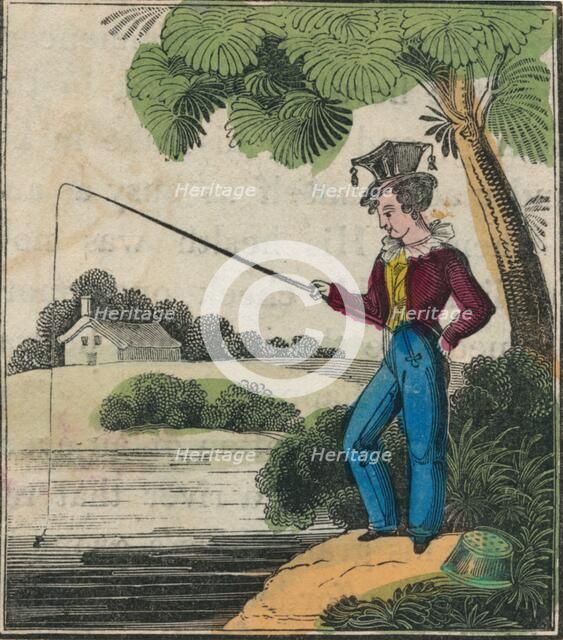 'George angling', late 18th-early 19th century. Creator: Unknown.