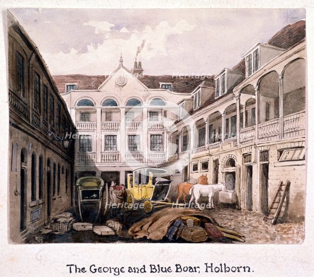 George and Blue Boar Inn, Holborn, London, c1850. Artist: Anon