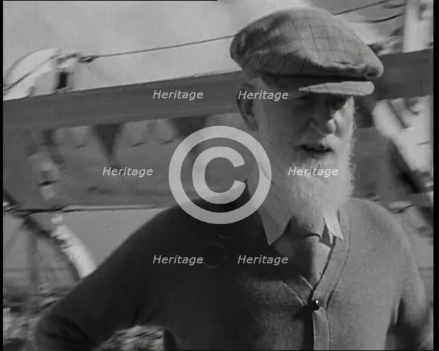 George Bernard Shaw Standing in Front of the Camera, 1930s. Creator: British Pathe Ltd.