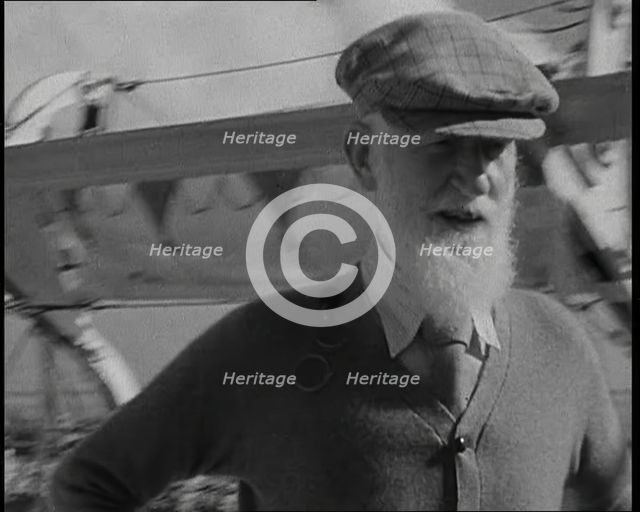 George Bernard Shaw Standing in Front of the Camera, 1930s. Creator: British Pathe Ltd.