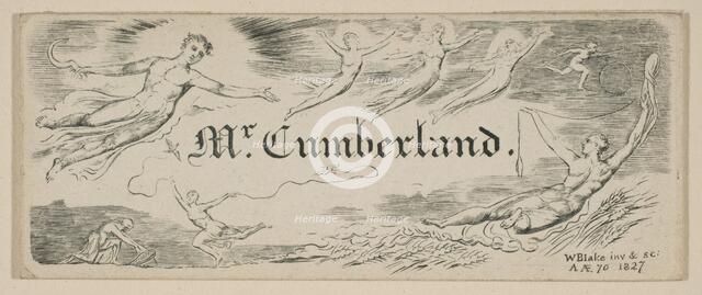 George Cumberland's Message Card, 1827. Creator: William Blake.
