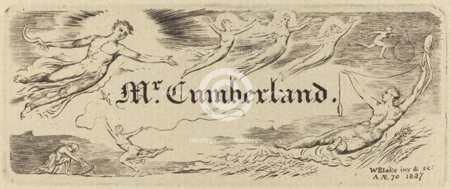 George Cumberland's Card, 1827. Creator: William Blake.