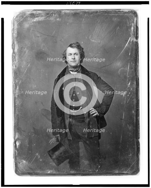 George Cunnabell Howard, nearly full-length portrait, facing front, standing, holding tall hat, one  Creator: Mathew Brady.