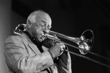 George Chisholm, Edinburgh Jazz Festival, 1986. Creator: Brian Foskett