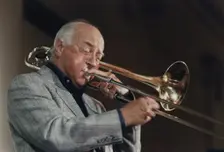 George Chisholm, Edinburgh Jazz Festival, 1986. Creator: Brian Foskett