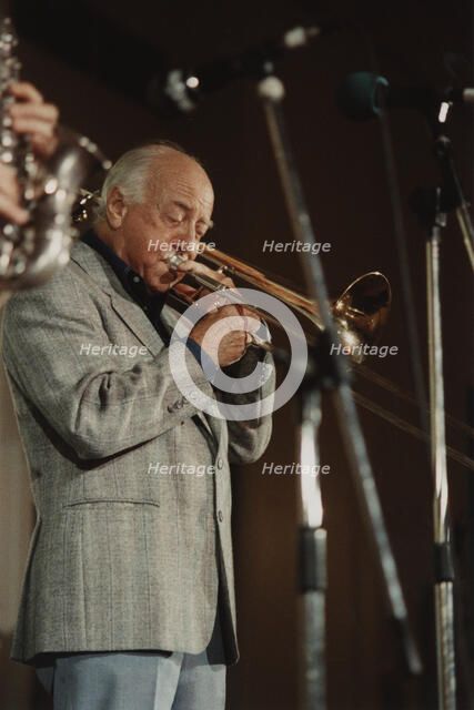 George Chisholm, Edinburgh Jazz Festival, 1986. Creator: Brian Foskett.