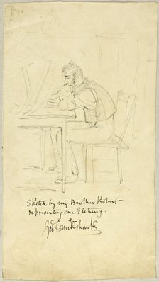 George Cruikshank Making an Etching, n.d. Creator: Isaac Robert Cruikshank