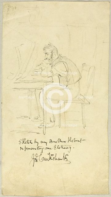 George Cruikshank Making an Etching, n.d. Creator: Isaac Robert Cruikshank.