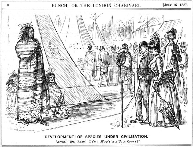 George du Maurier cartoon from "Punch" illustrating Darwinism, 1887. Creator: George du Maurier.