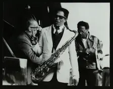 George Duvivier, Illinois Jacquet and Clark Terry at the Newport Jazz Festival, Middlesbrough, 1978. Creator: Denis Williams