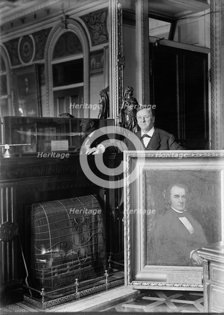 George E. Badger, Secretary of The Navy, 1841 and Secretary Daniels with Portrait of Badger, 1913. Creator: Harris & Ewing.