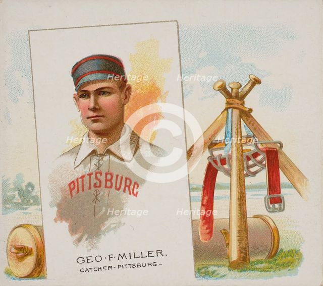 George F. Miller, Catcher, Pittsburgh, from World's Champions, Second Series (N43) for All..., 1888. Creator: Allen & Ginter.