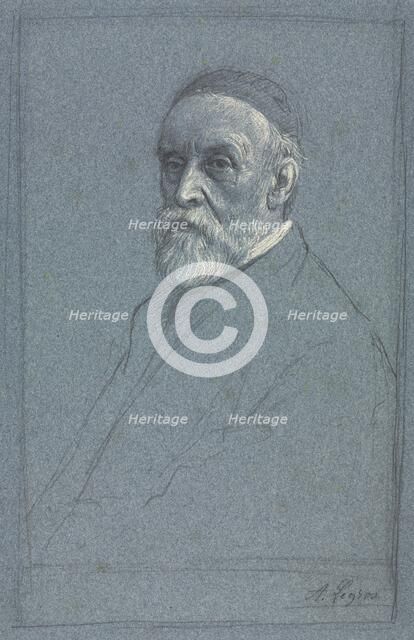 George Frederick Watts, R.A., c. 1877-1878. Creator: Alphonse Legros (French, 1837-1911).