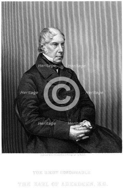 George Gordon, 4th Earl of Aberdeen (1784-1860), Scottish statesman, c1860. Creator: Daniel John Pound.