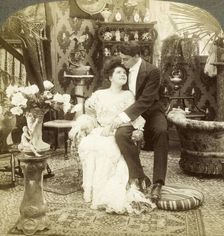 George Greatly Admires Ethel's Beautiful Complexion Artist: Underwood & Underwood