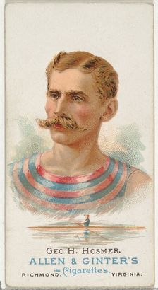 George H. Hosmer, Oarsman, from World's Champions, Series 1 (N28) for Allen & Ginter Cigar..., 1887. Creator: Allen & Ginter