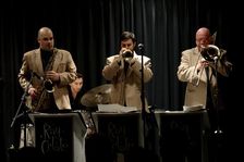 George Hogg, Olly Wilby and Andy Rogers, Watermill Jazz Club, Dorking, Jan 2016. Artist: Brian O'Connor