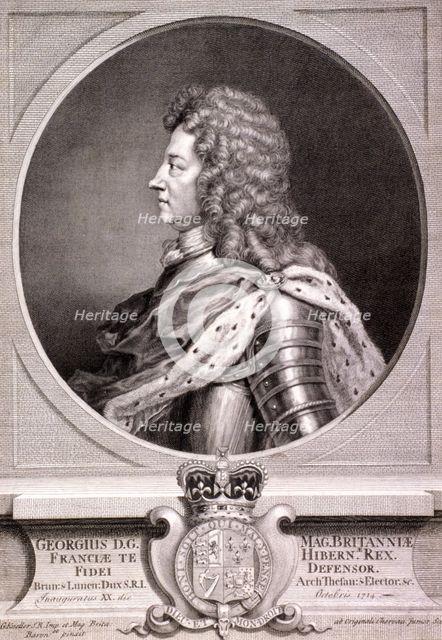 George I, King of Great Britain, c1700. Artist: J Chereau