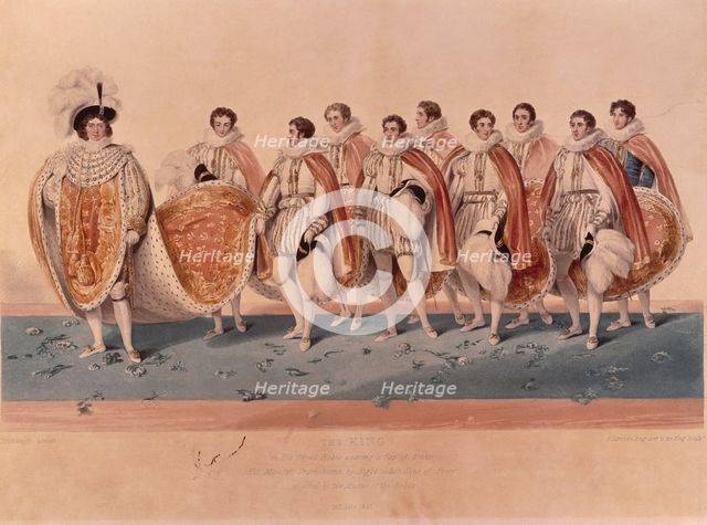 George IV in coronation robes, 1821. Creator: Edward Scriven.