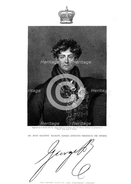 George IV, King of Great Britain and Ireland and of Hanover, 19th century.Artist: E Scriven
