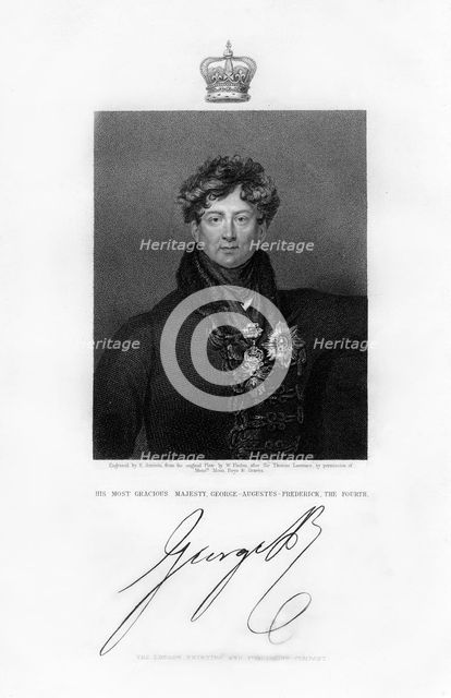 George IV, King of the United Kingdom and Hanover, 19th century.Artist: E Scriven