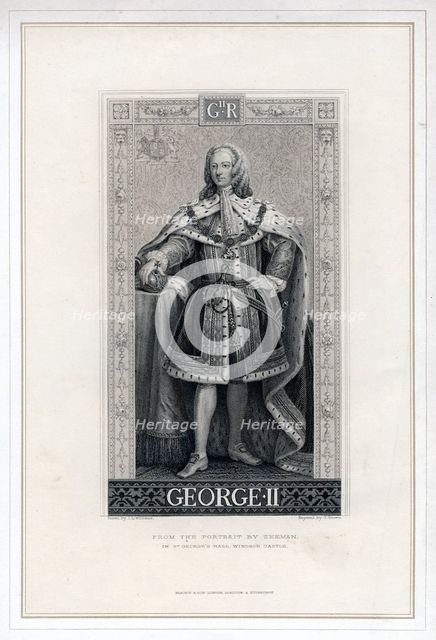 George II of Great Britain.Artist: T Brown