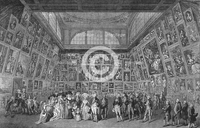'George III. and the Royal Family at the private view of the Royal Academy Exhibition, 1788', 1886.  Creator: Unknown.