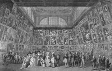George III. and the Royal Family at the private view of the Royal Academy Exhibition, 1788 1886. Creator: Unknown
