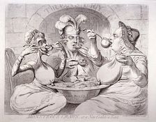 George III feeding himself on guineas, London, 1787. Artist: Anon