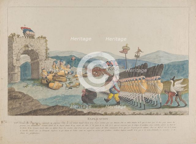 George III Leading an Army of Jugs, 1794. Creator: Unknown.