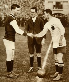 George Kay and Joe Smith before kick-off, FA Cup Final, Wembley Stadium, London, 1923, (1935). Creator: Unknown