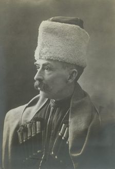 George Kennan wearing Georgian cossak uniform, half-length portrait..., between 1870 and 1886. Creator: Unknown