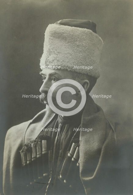 George Kennan wearing Georgian cossak uniform, half-length portrait..., between 1870 and 1886. Creator: Unknown.