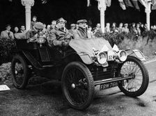George Lanchester in a 1902 Lanchester, Brighton, East Sussex, 1952
